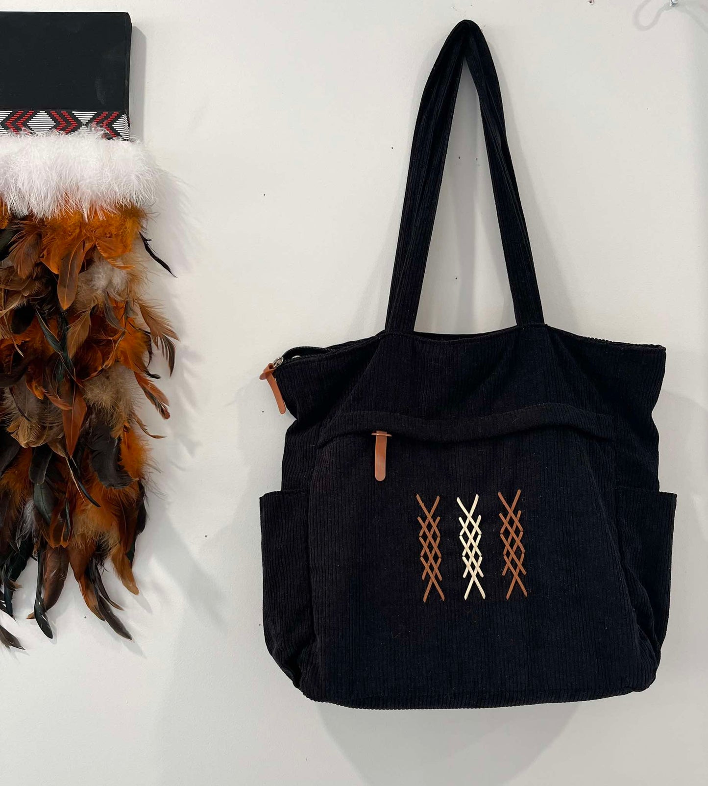 Tote Bag - Brown/Cream Weave