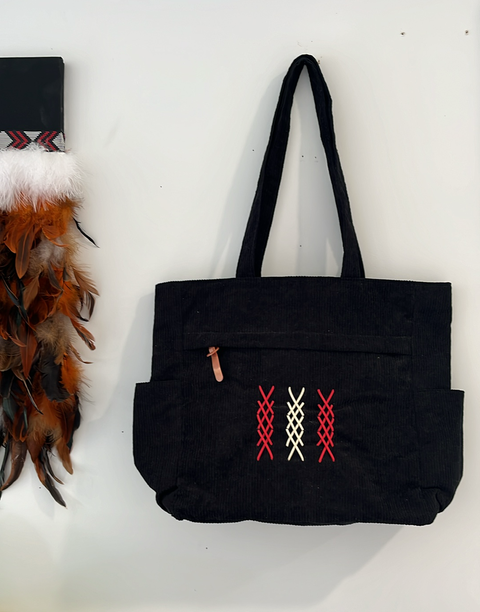 Tote Bag - Red/White Weave